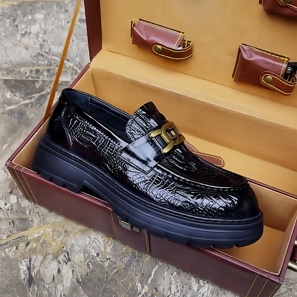 Luxury Men's Dress Shoes | Designer Crocodile-Embossed Leather | Business Casual (Pre-sale)