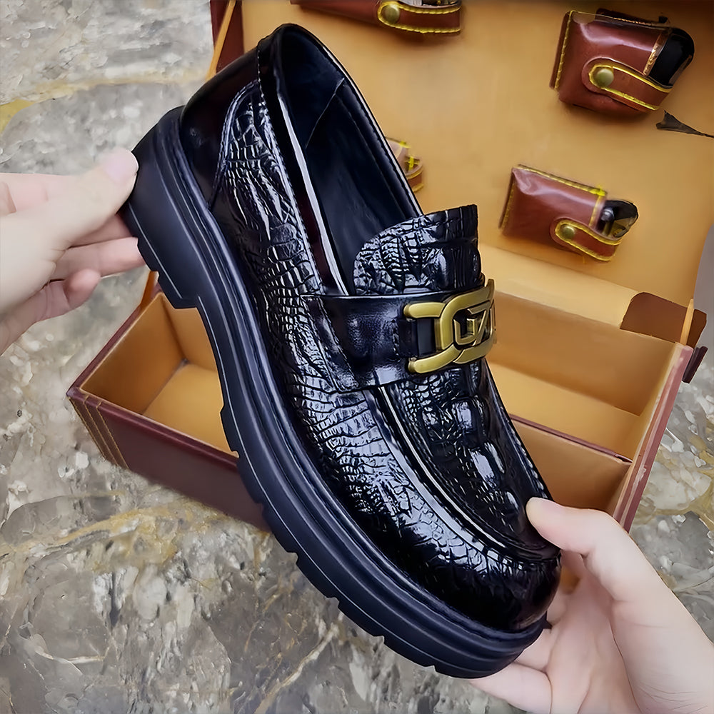 Luxury Men's Dress Shoes | Designer Crocodile-Embossed Leather | Business Casual (Pre-sale)