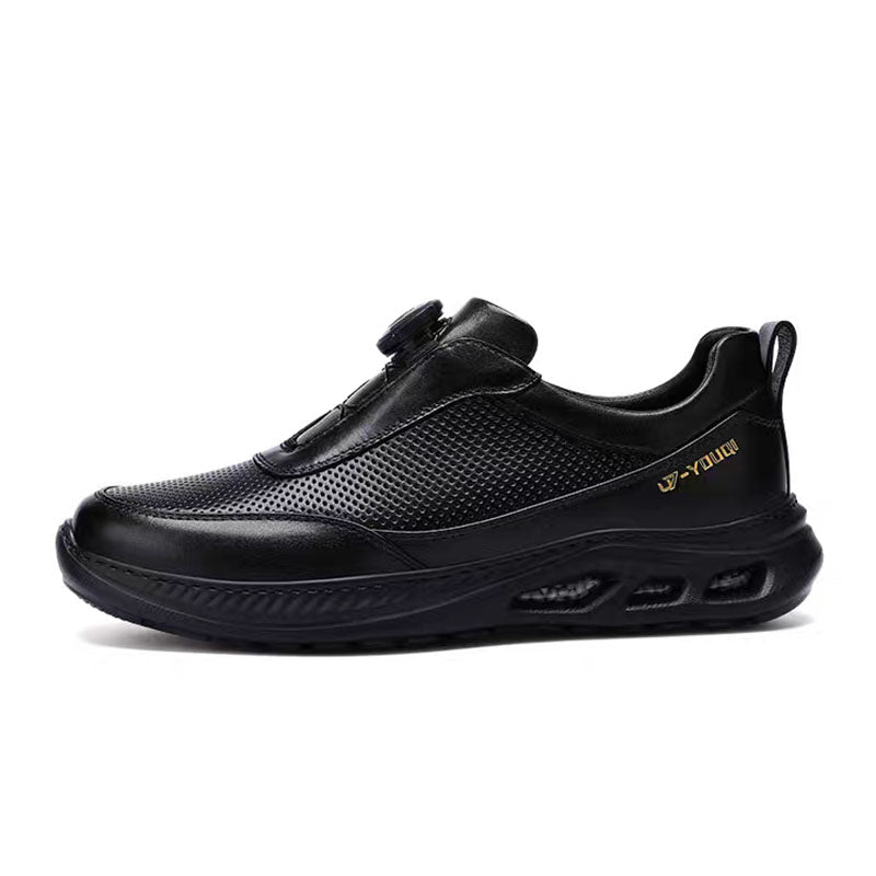 New style genuine leather breathable popcorn lightweight men's sports shoes