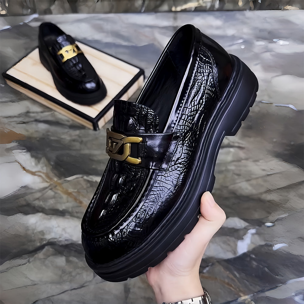 Luxury Men's Dress Shoes | Designer Crocodile-Embossed Leather | Business Casual (Pre-sale)