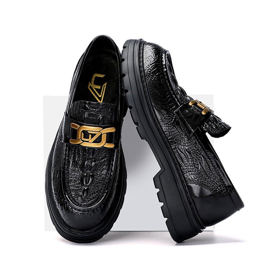 Luxury Men's Dress Shoes | Designer Crocodile-Embossed Leather | Business Casual (Pre-sale)