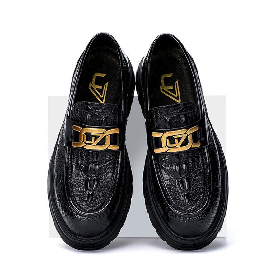 Luxury Men's Dress Shoes | Designer Crocodile-Embossed Leather | Business Casual (Pre-sale)