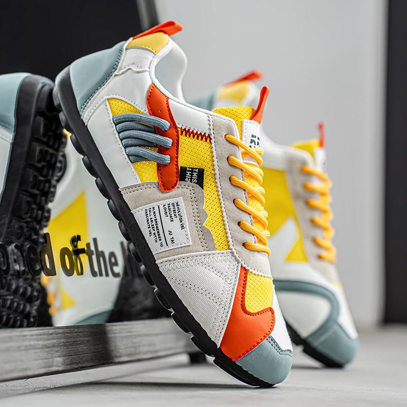 Men's High-Top Retro Color-Blocking Mesh Casual Sneakers