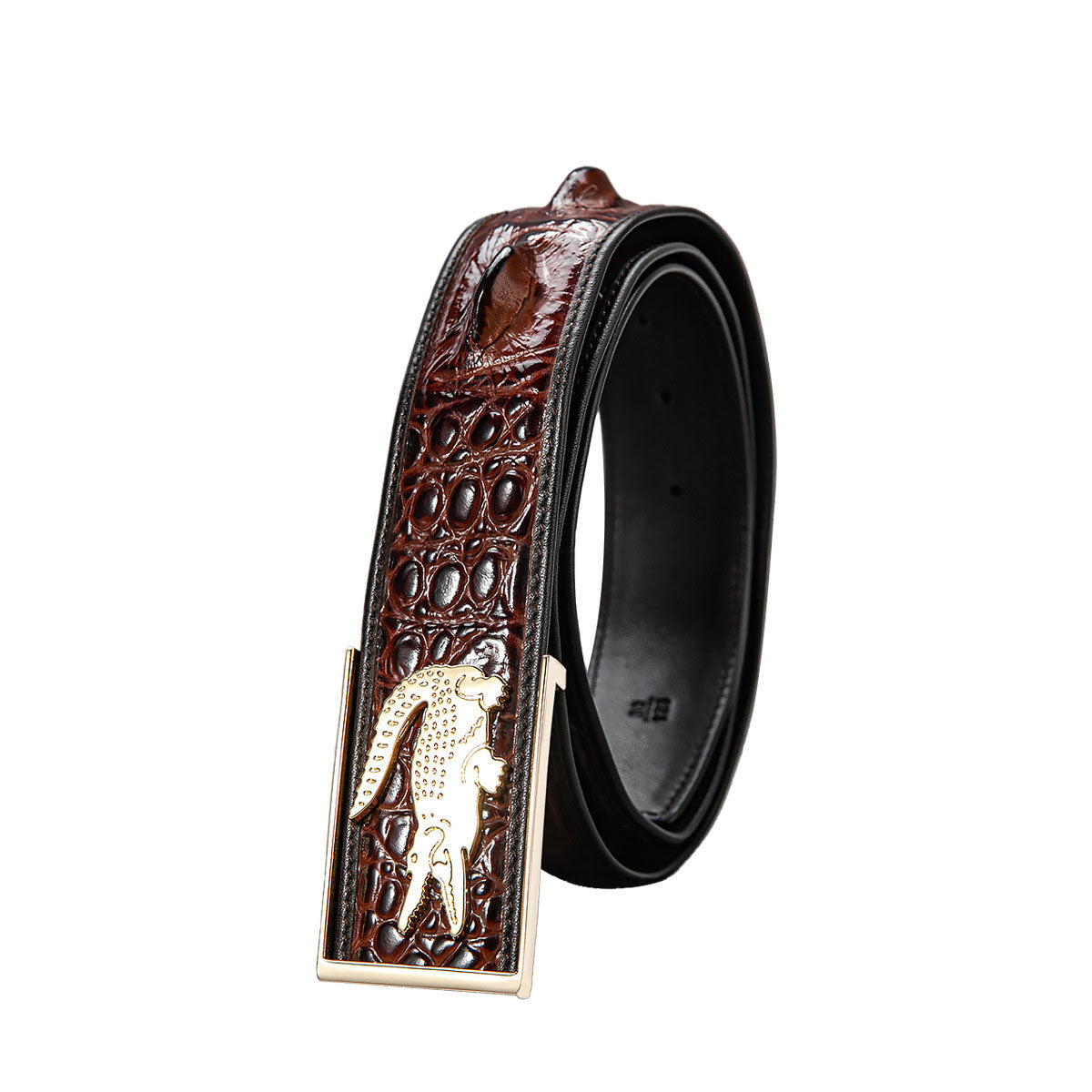 Milanese top layer cowhide crocodile pattern men's business leather belt