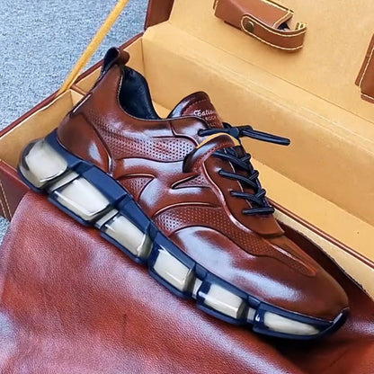 Mailänder handgefertigte, ultraleichte High-End-Herrenschuhe aus echtem Leder 