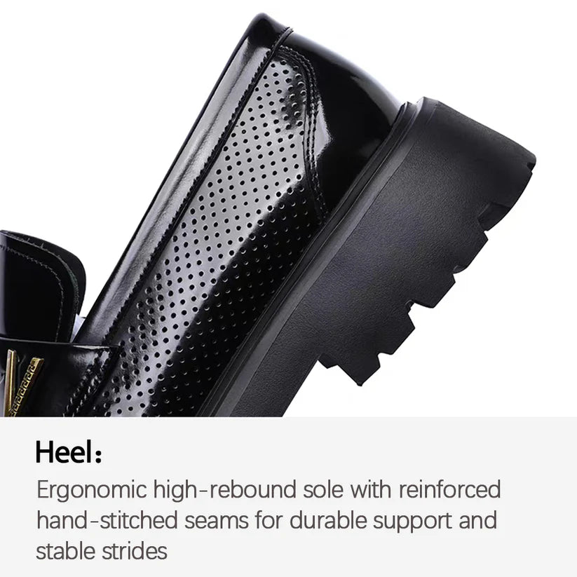 New high-end genuine leather perforated business British casual soft sole loafers（Pre-sale）