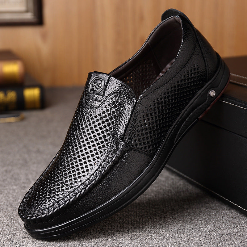 Genuine leather business casual non-slip loafers