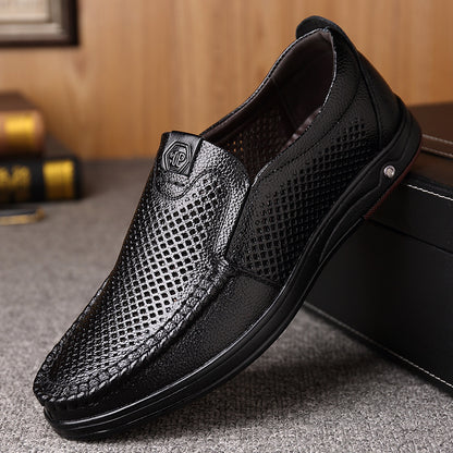 Genuine leather business casual non-slip loafers