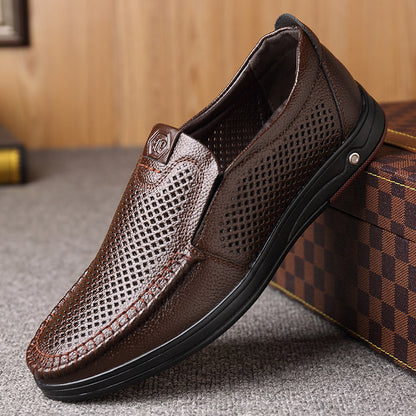 Genuine leather business casual non-slip loafers