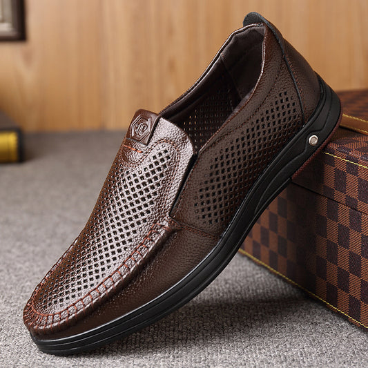Genuine leather business casual non-slip loafers