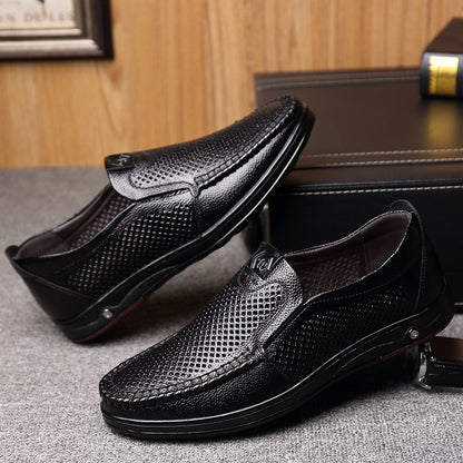 Genuine leather business casual non-slip loafers