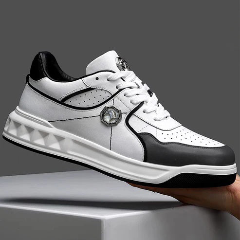 Men's Premium Leather Sneakers | 1st-Layer Cowhide | Lightweight & Stylish