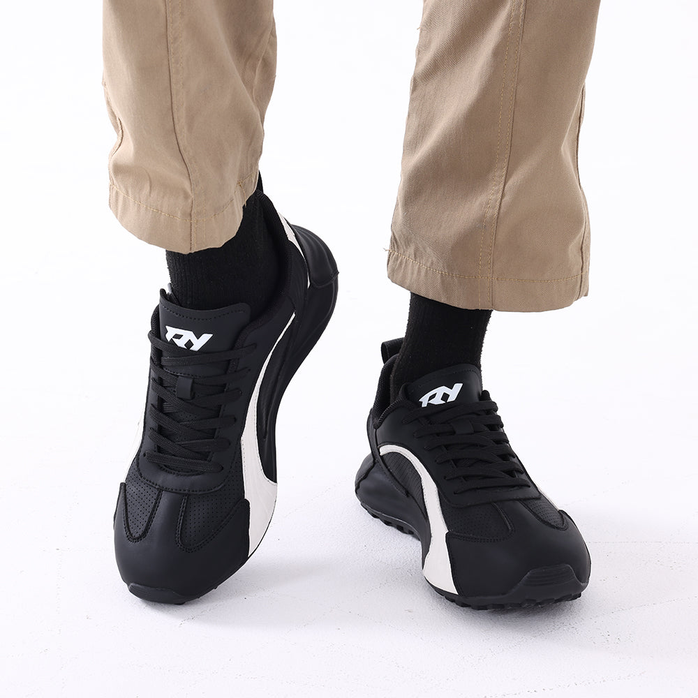 Italy Men's Breathable Casual Sneakers-Genuine Top Grain Leather Soft Soled Running Shoes