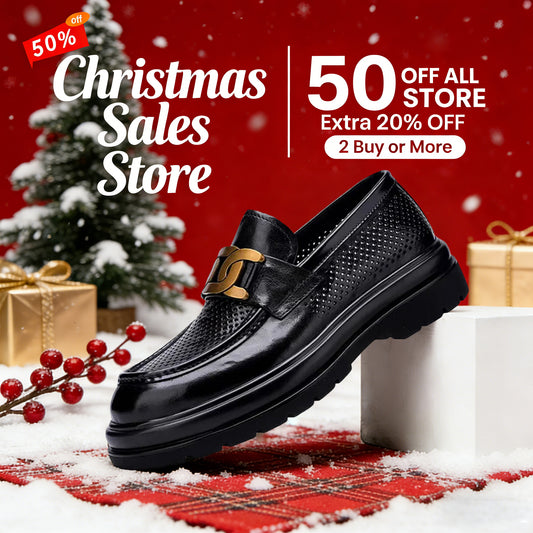 New high-end genuine leather perforated business British casual soft sole loafers