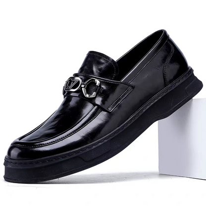 New Genuine Leather Breathable Soft-Sole Casual Dress Shoes for Men - Woven First-Layer Cowhide Loafers