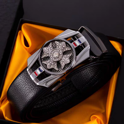 Luxury rhinestone rotating men's belt automatic buckle belt