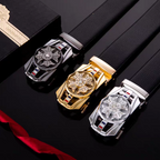 Luxury rhinestone rotating men's belt automatic buckle belt