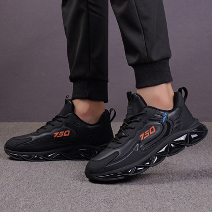 Italy Men's Breathable Casual Sneakers-Genuine Top Grain Leather Soft Soled Running Shoes