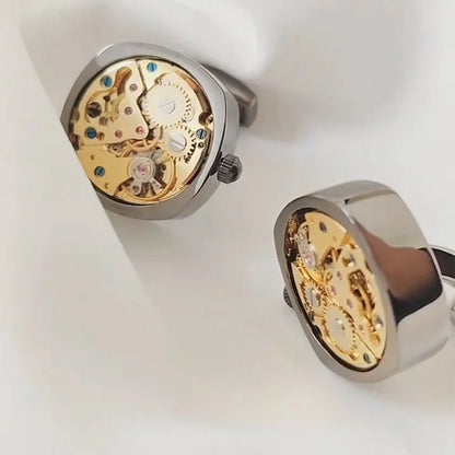 Fancy French Cufflinks|Mechanical Movement Cuff Stud Cufflinks