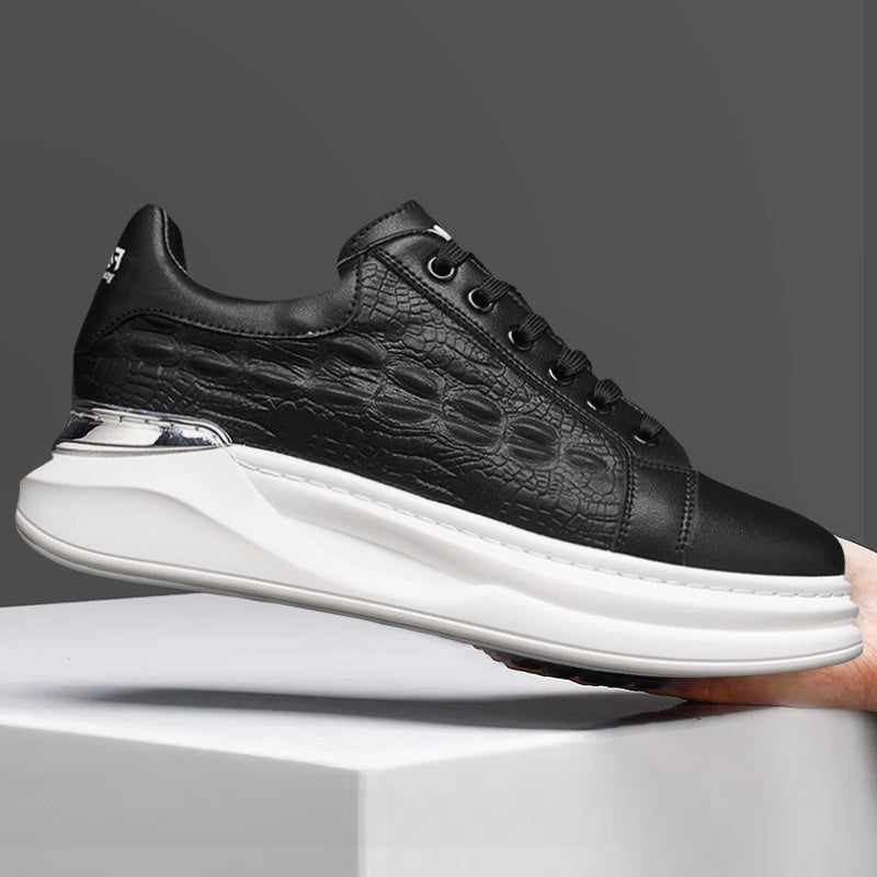 New Stylish Crocodile-Patterned Mesh Breathable Casual Shoes