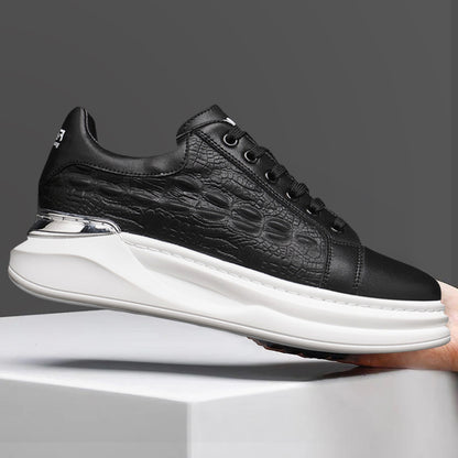 New Stylish Crocodile-Patterned Mesh Breathable Casual Shoes