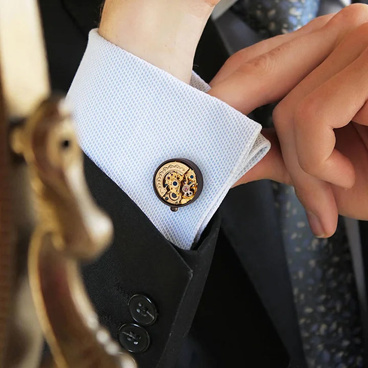 Fancy French Cufflinks|Mechanical Movement Cuff Stud Cufflinks