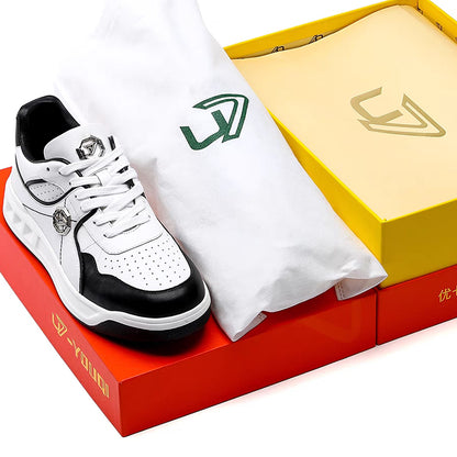 Men's Premium Leather Sneakers | 1st-Layer Cowhide | Lightweight & Stylish