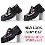 New high-end genuine leather perforated business British casual soft sole loafers（Pre-sale）