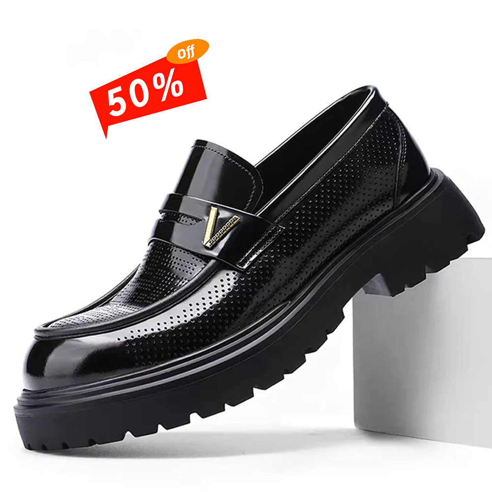 Mocasines de lujo sin cordones: zapatos de piel de becerro de primera capa hechos a mano (italianos)