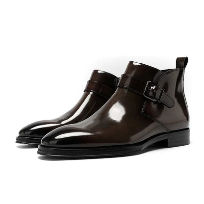 Hochwertige, hochglanzpolierte Chelsea Boots – luxuriöse elegante Stiefel mit elastischen Seiten