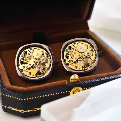 Fancy French Cufflinks|Mechanical Movement Cuff Stud Cufflinks