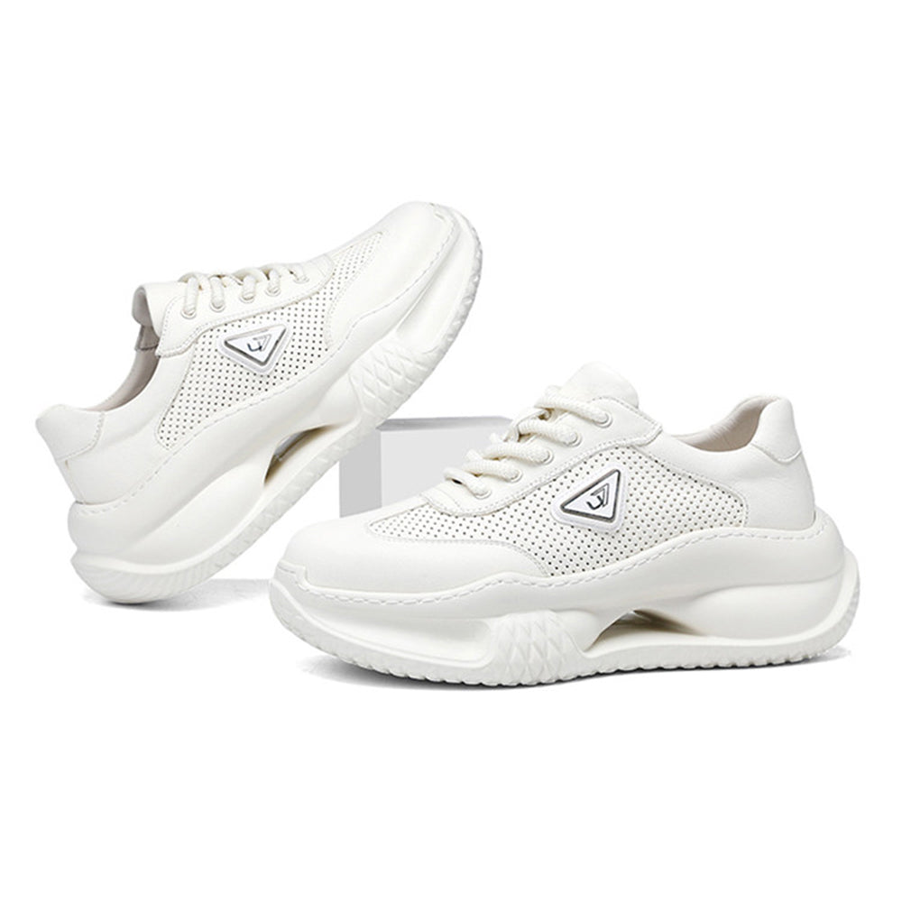 Atmungsaktive Herren-Sneaker aus Italien – Laufschuhe aus echtem Vollnarbenleder mit weicher Sohle