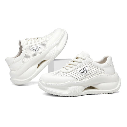 Atmungsaktive Herren-Sneaker aus Italien – Laufschuhe aus echtem Vollnarbenleder mit weicher Sohle