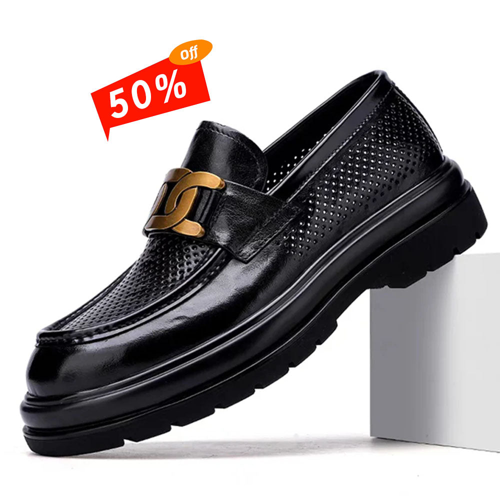 Mocasines de lujo sin cordones: zapatos de piel de becerro de primera capa hechos a mano (italianos)