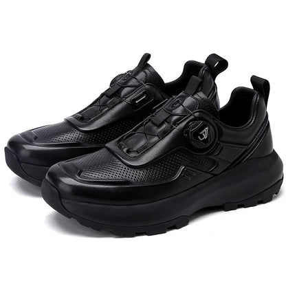 New Premium Men's Top-Grain Leather Casual Sneakers - Breathable Outdoor-Ready Luxury Footwear for Urban Adventures