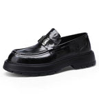 Men's Perforated Leather Slip-On Loafers: Full-Grain Dress-Casual Elegance