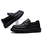 Premium Perforated Leather Slip-On Loafers - Business Casual Elegance with All-Day Comfort