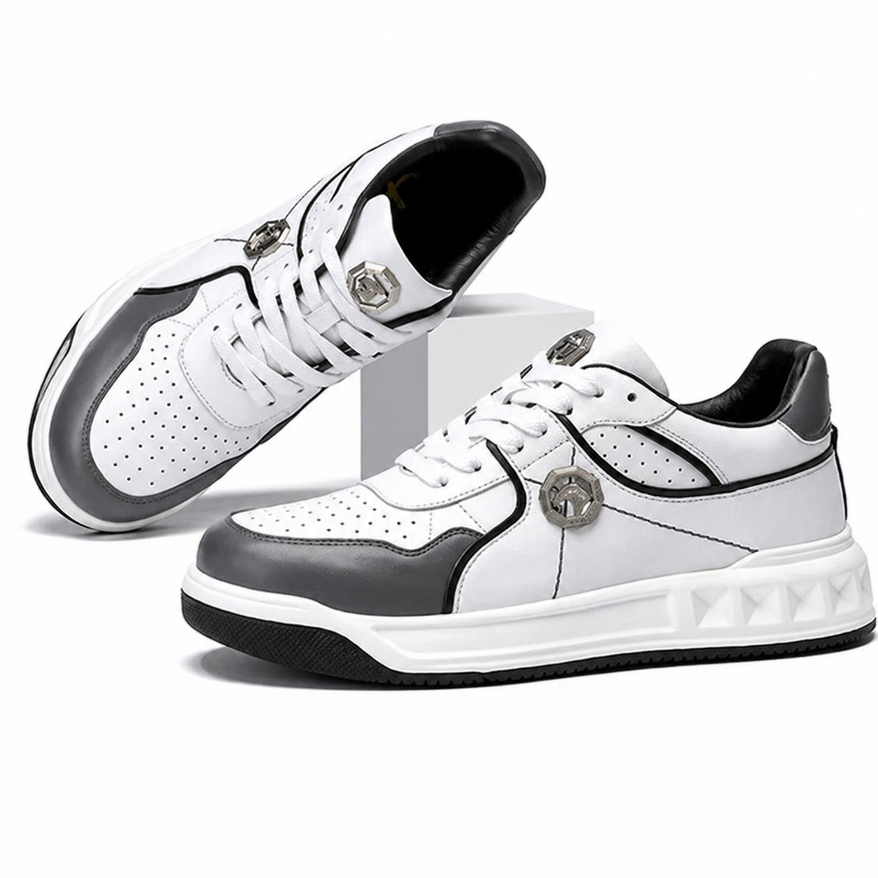 Men's Premium Leather Sneakers | 1st-Layer Cowhide | Lightweight & Stylish
