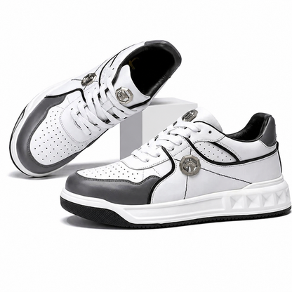 Men's Premium Leather Sneakers | 1st-Layer Cowhide | Lightweight & Stylish