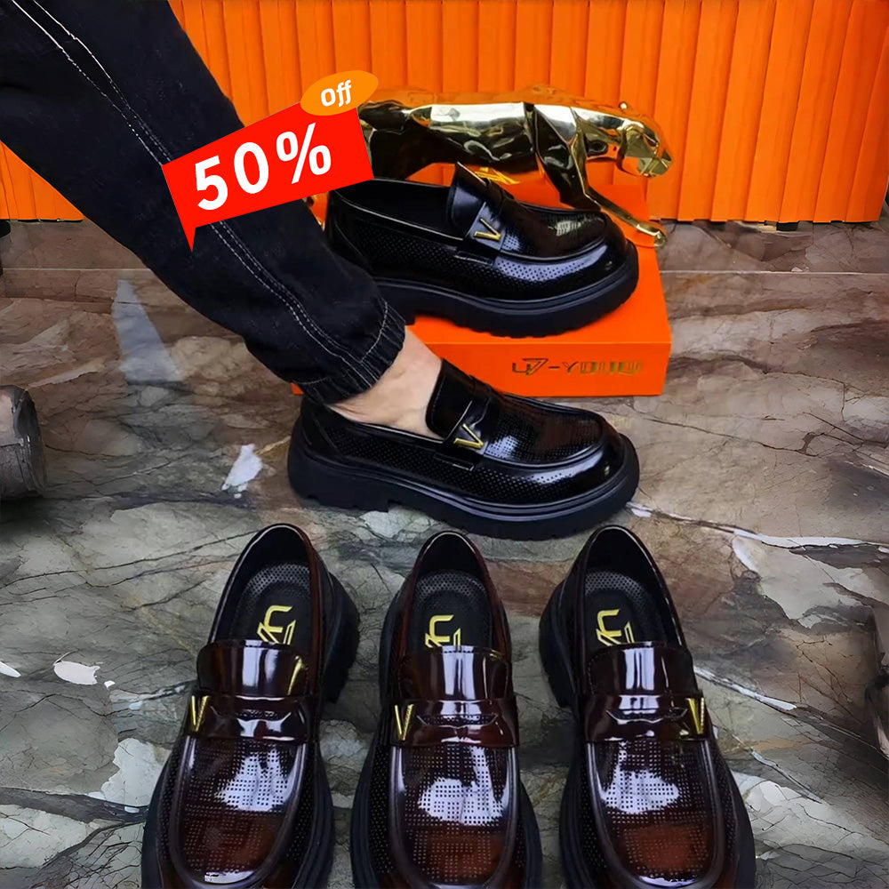 Mocasines de lujo sin cordones: zapatos de piel de becerro de primera capa hechos a mano (italianos)