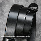 Vintage Top Grain Leather Belt for Men with Pin Buckle - Jeans Belt in Waxed Finish