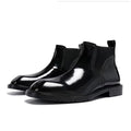 Chelsea Boots aus echtem Leder mit eckiger Zehenpartie für Herren | Lässige High-Top-Schuhe