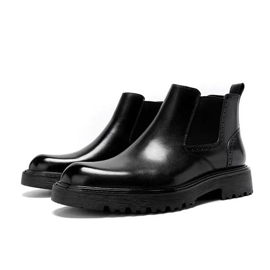 Botas Chelsea retrô chiques | Botas de cano curto masculinas em couro com inspiração vintage