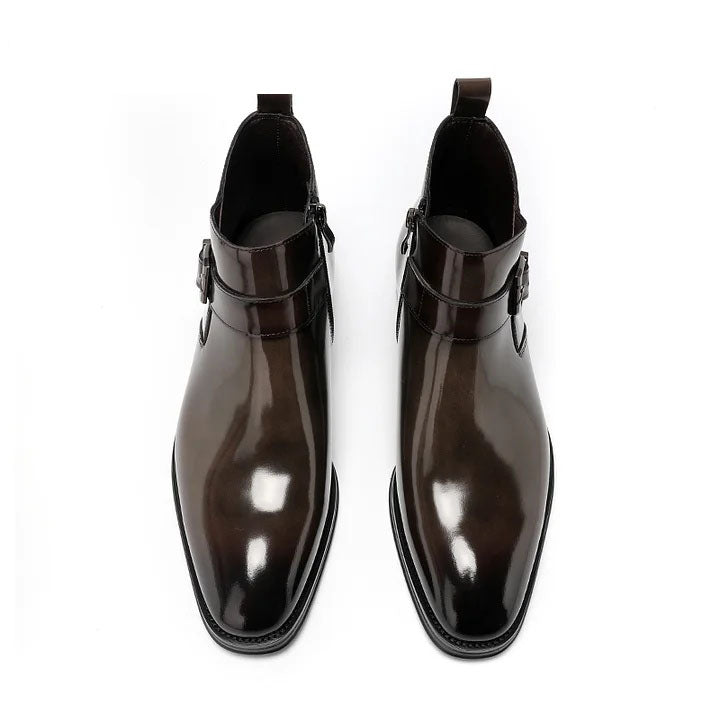 Hochwertige, hochglanzpolierte Chelsea Boots – luxuriöse elegante Stiefel mit elastischen Seiten