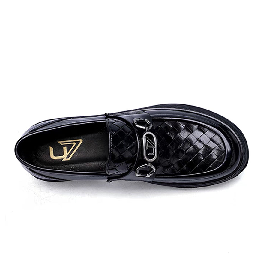 New Genuine Leather Breathable Soft-Sole Casual Dress Shoes for Men - Woven First-Layer Cowhide Loafers