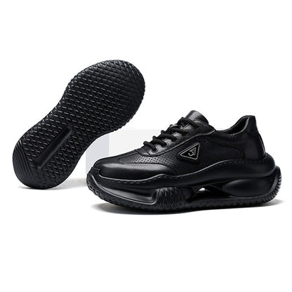 Atmungsaktive Herren-Sneaker aus Italien – Laufschuhe aus echtem Vollnarbenleder mit weicher Sohle