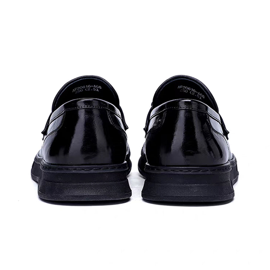 New Genuine Leather Breathable Soft-Sole Casual Dress Shoes for Men - Woven First-Layer Cowhide Loafers