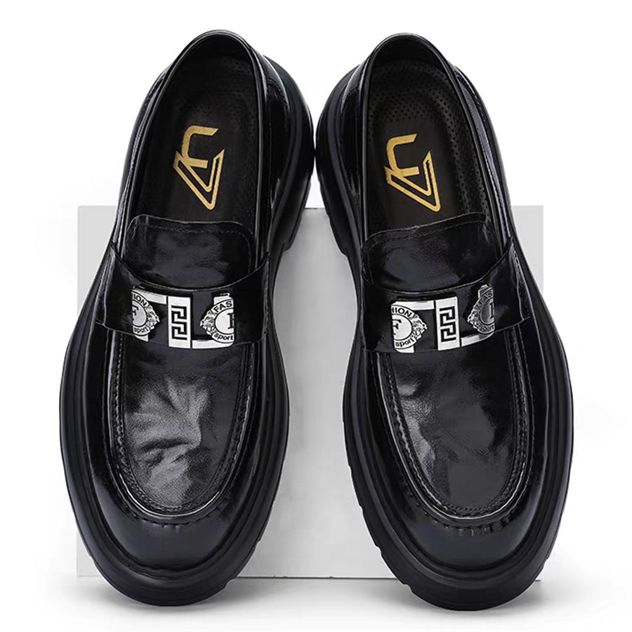 Men's Perforated Leather Slip-On Loafers: Full-Grain Dress-Casual Elegance