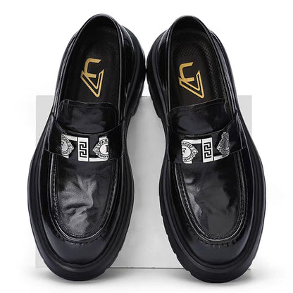 Men's Perforated Leather Slip-On Loafers: Full-Grain Dress-Casual Elegance