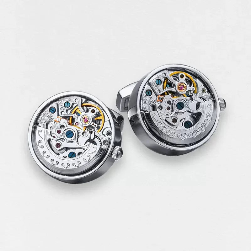 Fancy French Cufflinks|Mechanical Movement Cuff Stud Cufflinks